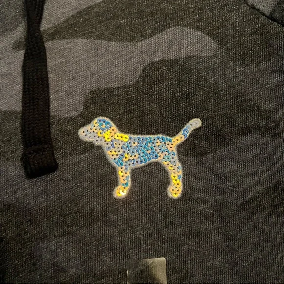 Camo mermaid and silver bling PINK zip up hoodie - Picture 4 of 4